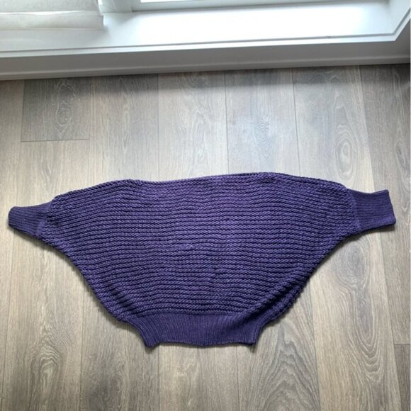 Sisley Knit Sweater Top Pullover 3/4 length sleeve Crochet Purple y2k 2000s - Picture 2 of 8